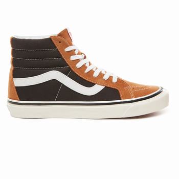 Vans Anaheim Factory Sk8-Hi 38 Dx - Naisten Korkeavartiset tennarit - Ruskea/Mustat